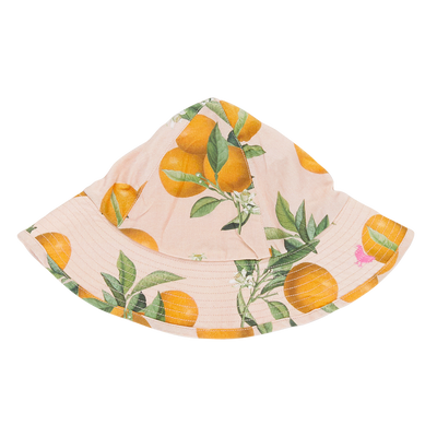 Baby Girls Sun Hat - Pink Botanical Oranges