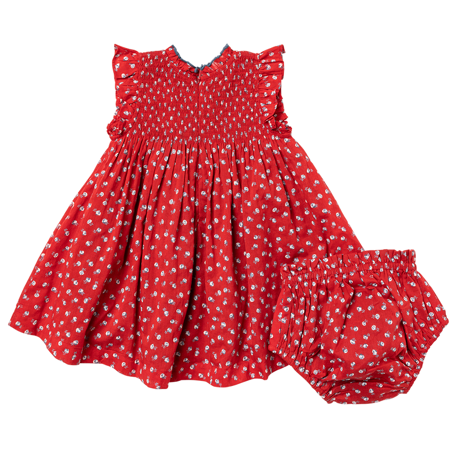 Baby Girls Stevie Dress Set - Tiny Red Roses