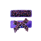 2 Pack Clip Set: Snap Clip and Bow - Purple