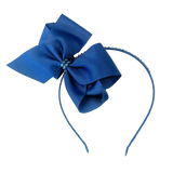 Bow Crystal Filled Headband - Navy
