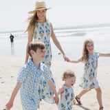 Womens Sen Dress - Blue Oversized Dandelon