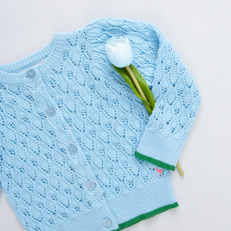 Baby Girls Constance Sweater - Crystal Blue
