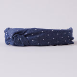 Girls Holly Headband- Dot Chambray