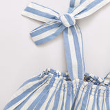 Girls Casey Top - Blue Stripe
