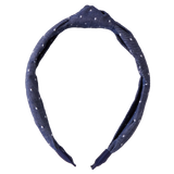 Girls Holly Headband- Dot Chambray