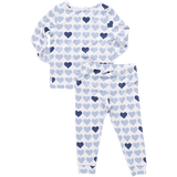 Kids Bamboo PJ Set - Blue Tiny Hearts