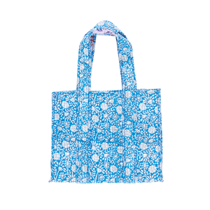 Small Reversible Quilted Tote - Blue Garden – Pink Chicken