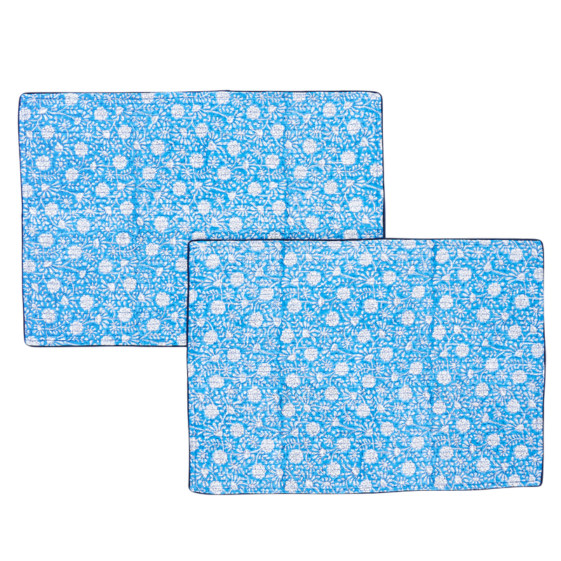 Quilted Placemat Set of 2 - Blue Garden