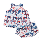 Baby Girls Jaipur 2-Piece Set - Red White and Bows