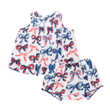Baby Girls Jaipur 2-Piece Set - Red White and Bows