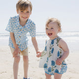 Boys Jack Shirt - Blue Triangle Check