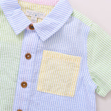 Boys Jack Shirt - Color Block Seersucker