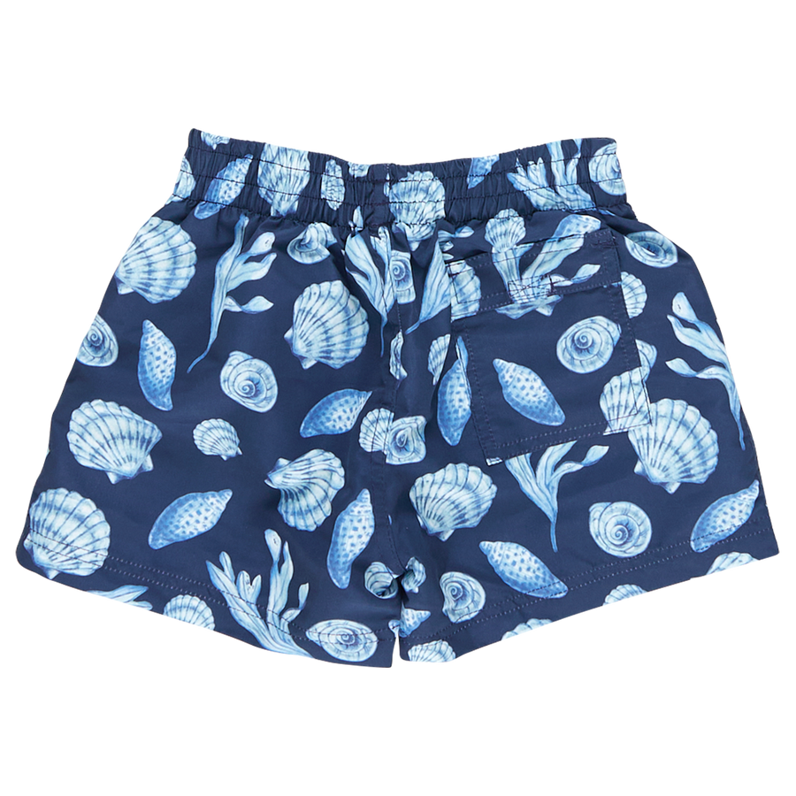 Boys Swim Trunk - Blue Sea Shells