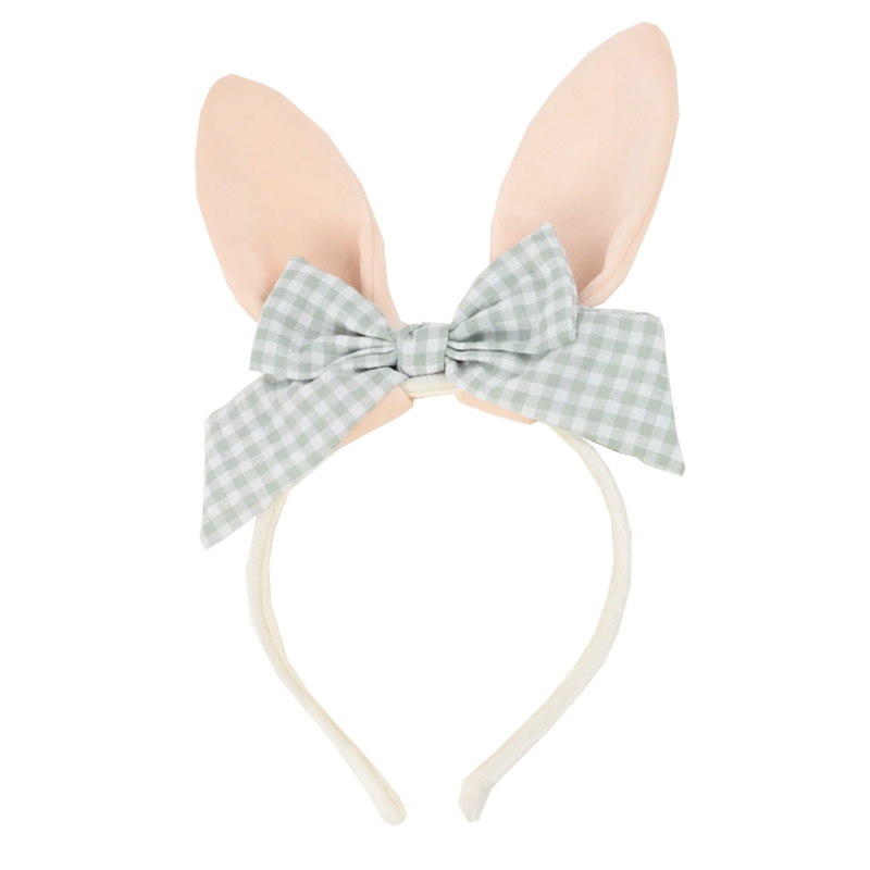 Velvet Bunny Ears Headband w/ Bow