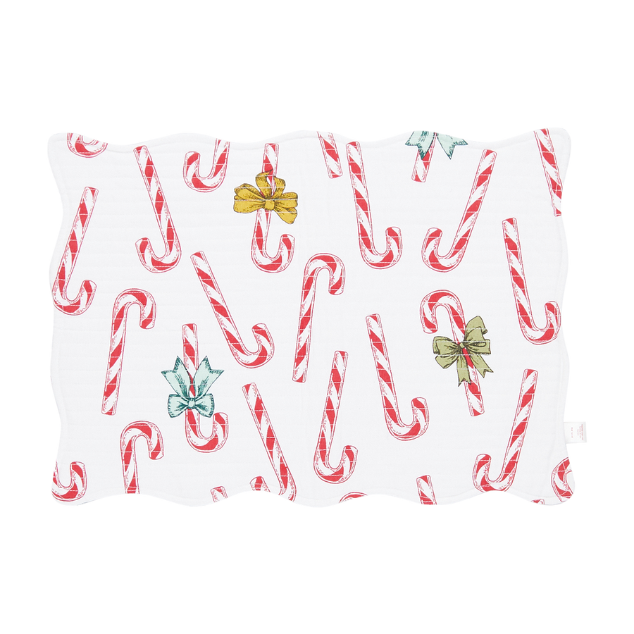 Quilted Placemat Set of 2 - Candy Cane Lane / Festive Forest