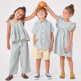 Girls Casey Top - Blue Stripe