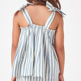 Girls Casey Top - Blue Stripe