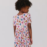 Girls Bamboo Steph Dress - Tabby Cats