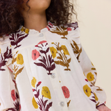 Girls Kalani Button Up Top - Harvest Dandelion