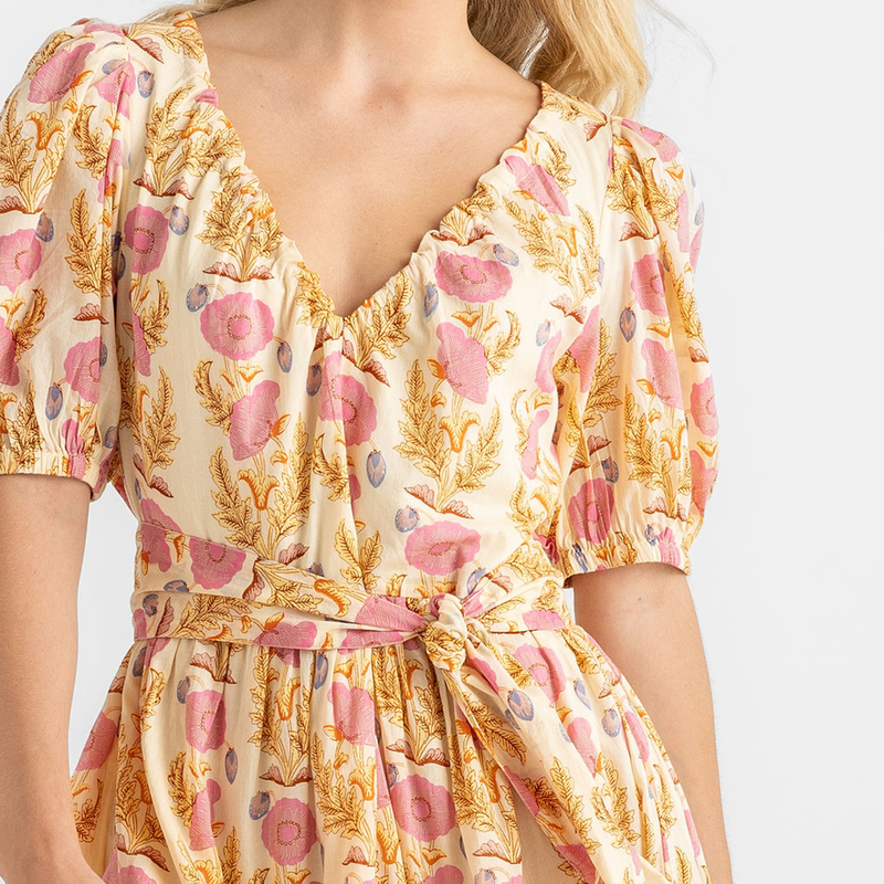 Womens Emily Dress - Pink Gilded Floral