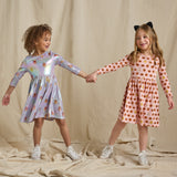 Long Sleeve Sunny Dress - Mini Mixed Jack O'Lanterns