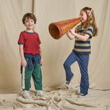 Adventure T-Shirt - Olive Navy Rugby Stripe