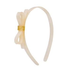 Bow Headband - Pearlized Beige