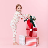 Kids Bamboo PJ Set - Small Santas