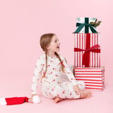 Kids Bamboo PJ Set - Small Santas