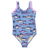 Girls Claire Suit - Blue Multi Fishies