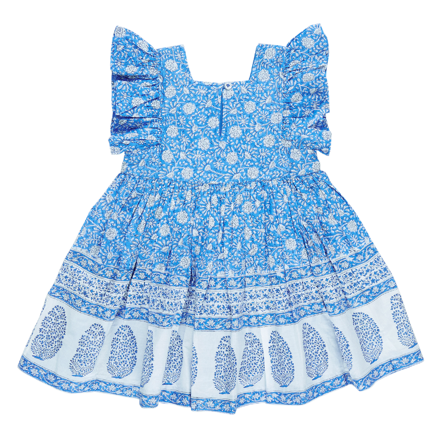 Girls Elsie Dress - Blue Garden