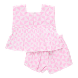 Girls Kamari 2-Piece Set - Pink Triangle Check