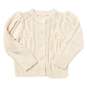 Girls Cable Constance Sweater - Cream