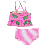 Girls Joy Tankini - Magenta Pink Frogs