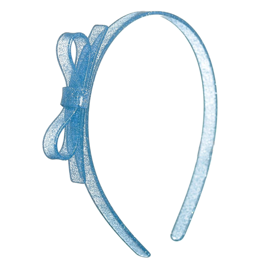 Bow Headband - Light Blue Glitter