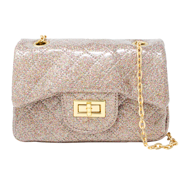 Quilted Metallic Gold Clasp Bag - Rainbow – Pink Chicken
