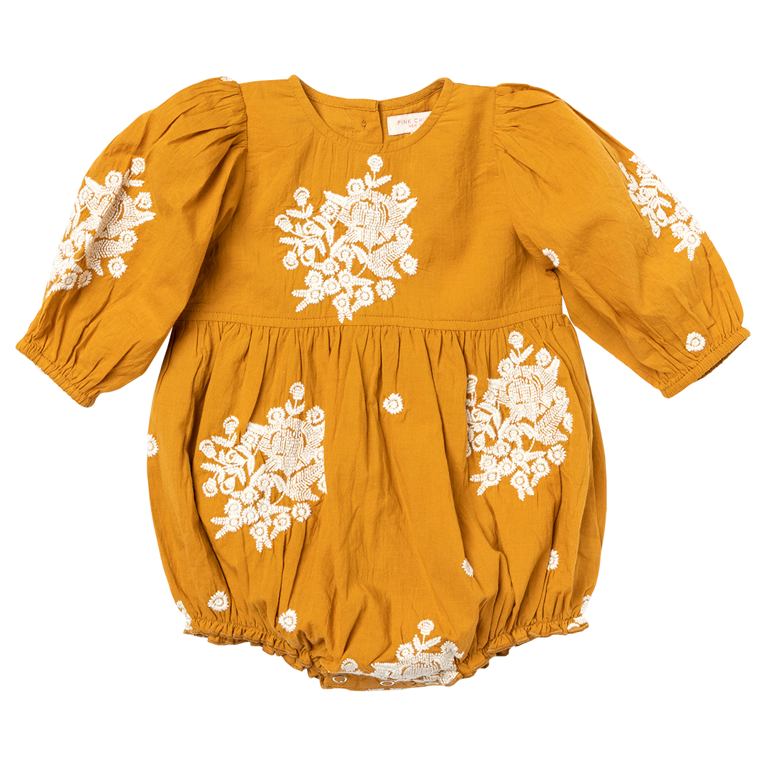 Baby Girls Brooke Bubble - Inca Gold Embroidery