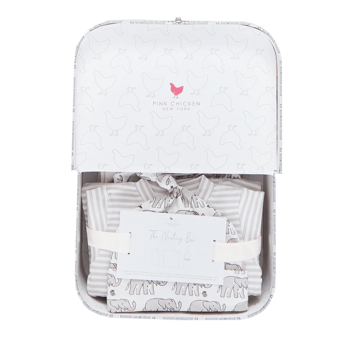 Nesting Box Baby Take Home Set - Baby Elephant | Pink Chicken