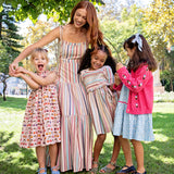 Womens Marilyn Dress - Multi Vintage Stripe