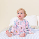 Baby Girls Ruffle Bamboo Romper - Pink Unicorn Fields