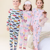 Kids Bamboo PJ Set - Bright Multi Bows