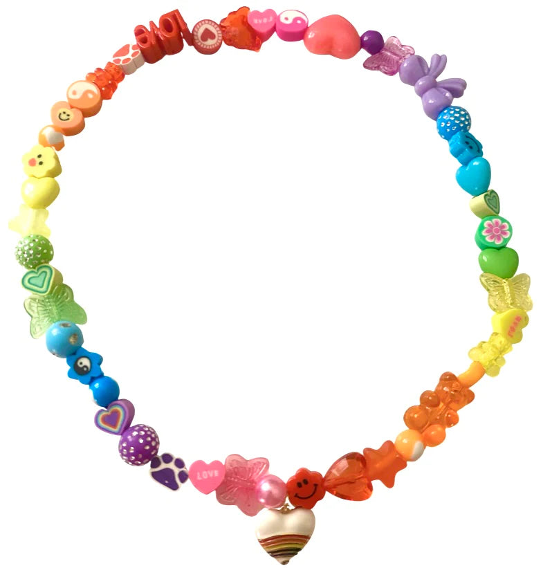 Ombre Rainbow Charm Necklace