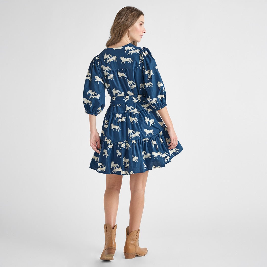 Womens Short Indira Dress - Wild Horses Pink Chicken