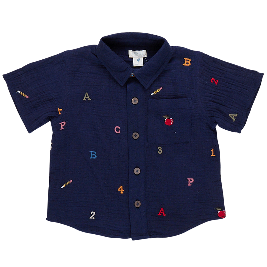 Boys Jack Shirt - Alphabet Embroidery