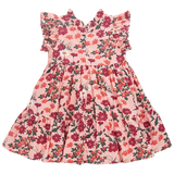 Girls Jennifer Dress - Pink Daisy Floral