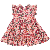 Girls Jennifer Dress - Pink Daisy Floral