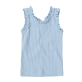 Joy Ruffle Rib Tank - Light Blue