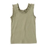 Joy Ruffle Rib Tank - Olive