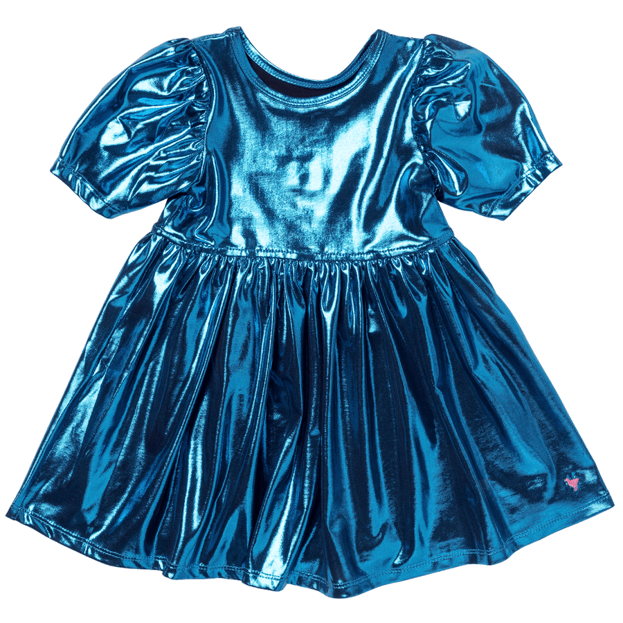 Girls Lame Laurie Dress - Blue
