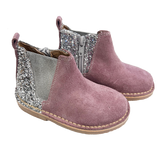 Suede Chelsea Boot with Glitter - Lavender